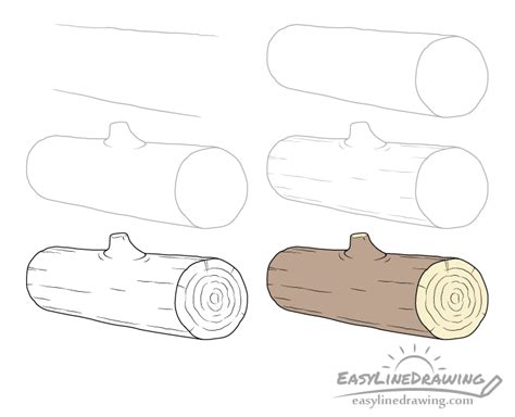 How to Draw a Log Step by Step .